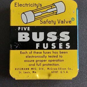 Vintage 2 Buss Glass Tube Fuses AGC 10, formally 3AG